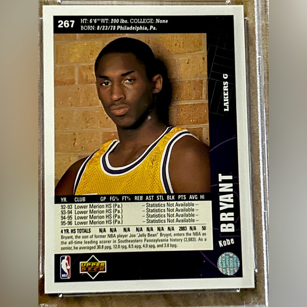 Kobe Bryant 1996-97 Collector's Choice #267 Rookie Collector Card Mint (PSA 9)